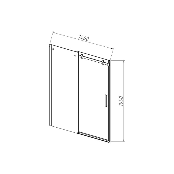 Vincea Душевая дверь Комо-Н (Como-N) VDS-4CN140CLB, 1400, черный, стекло прозрачное