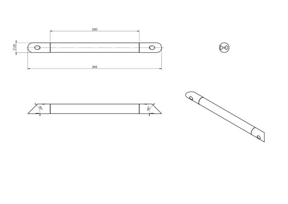 Поручень LANGBERGER ACCESSORIES 71155 подвесной цвет хром