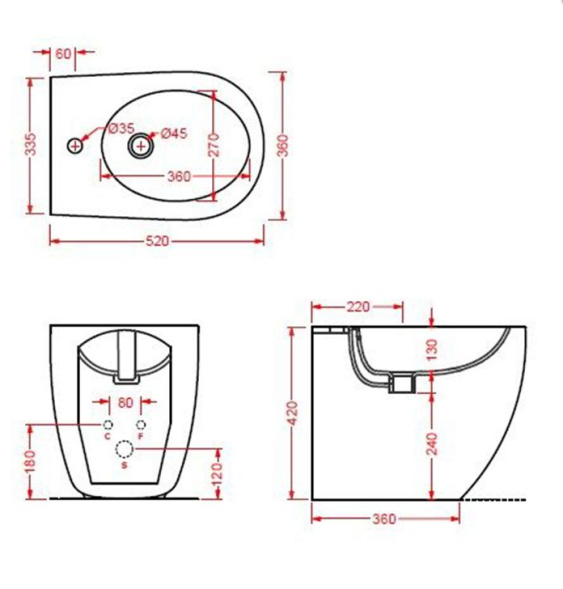 Биде Artceram File 2.0 напольное с одним отверстием  цвет белый матовый FLB002 05 30