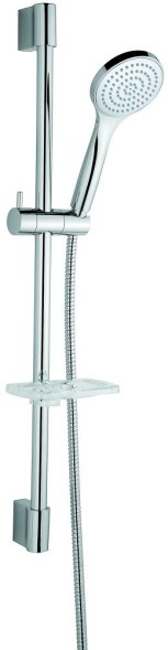 Emmevi, душевой комплект: штанга, лейка, шланг, мыльница. C06685, цвет хром. C06685CR