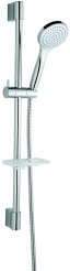 Emmevi, душевой комплект: штанга, лейка, шланг, мыльница. C06685, цвет хром. C06685CR