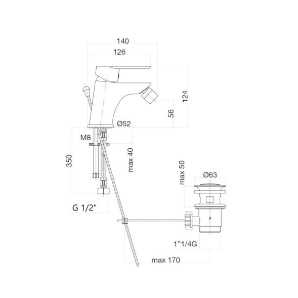 Смеситель для биде Webert Sax Evolution SE840102740, белый