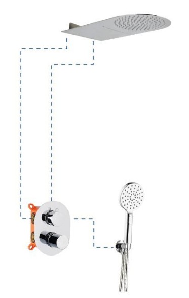 AQG Tube, встраиваемый в стену однорычажный смеситель для душа, цвет черный матовый