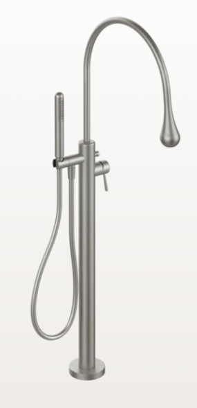 Gessi Смеситель для ванны и душа, GOCCIA, напольный, цвет брашиварованный хром 33029#147