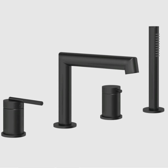 Gessi Смеситель для ванны и душа, Ingranaggio, цвет черный матовый 63537#299