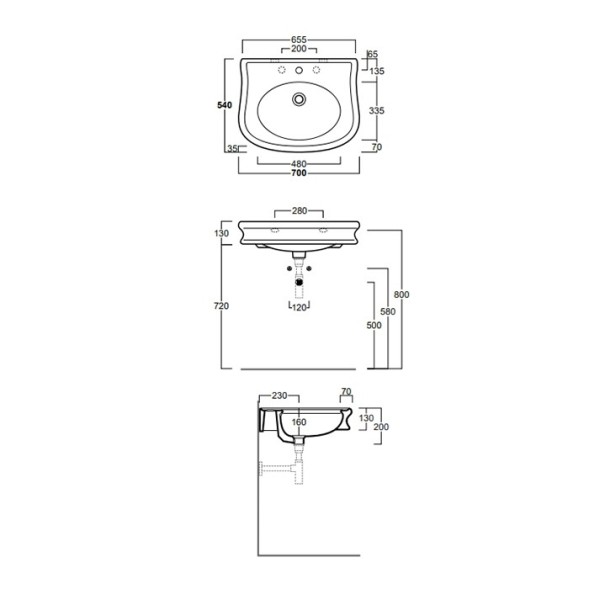 Раковина SIMAS LANTE подвесная или на пьедестал с одним отверстием цвет белый LA10