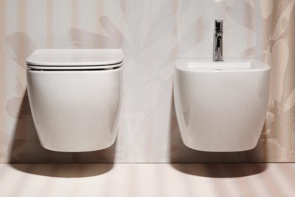 Унитаз SIMAS JUNIPER подвесной безободковый с вихревым смывом цвет белый JU18/F85