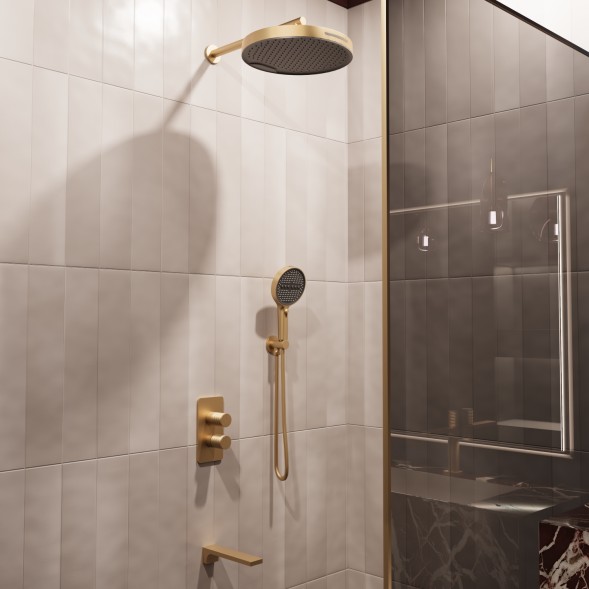 Vincea Душевой комплект Домус (Domus) VSFW-5DM1BG встраиваемый, 3 режима, брашированное золото