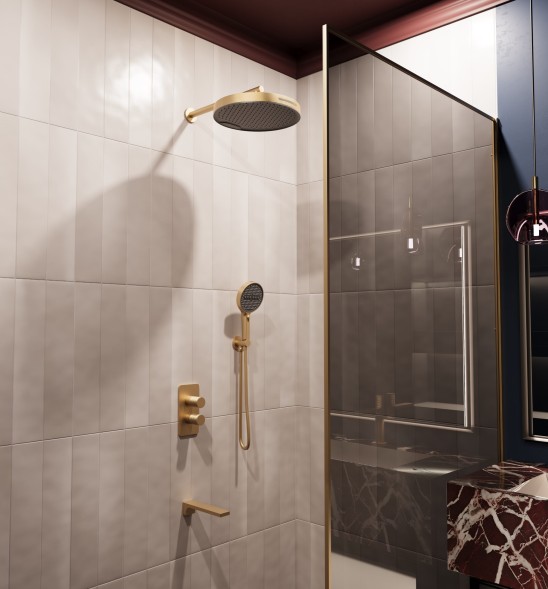 Vincea Душевой комплект Домус (Domus) VSFW-5DM1BG встраиваемый, 3 режима, брашированное золото
