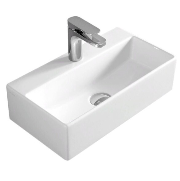 Раковина Artceram Quadro подвесная/накладная 50x27 с одним отверстием цвет белый  QUL0010100