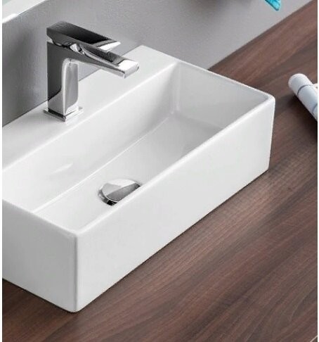 Раковина Artceram Quadro подвесная/накладная 50x27 с одним отверстием цвет белый  QUL0010100