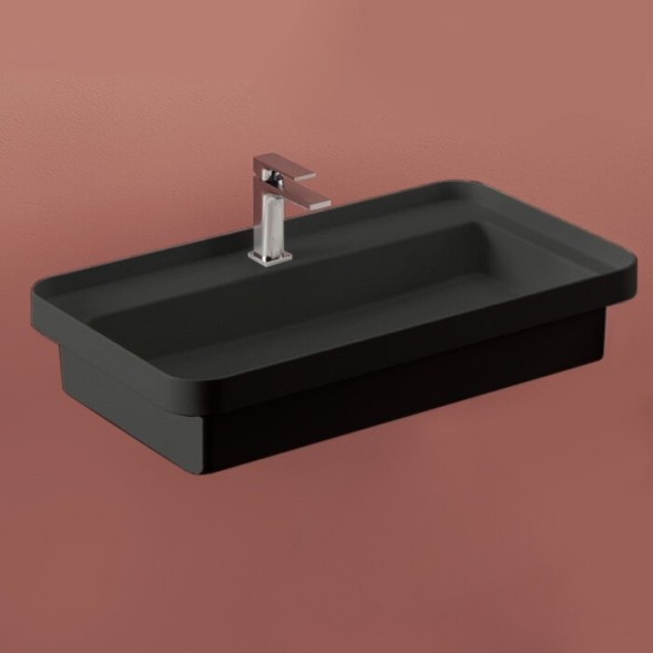 Раковина ArtCeram Fuori Scala встраиваемая  с одним отверстием цвет черный матовый TFL0351700