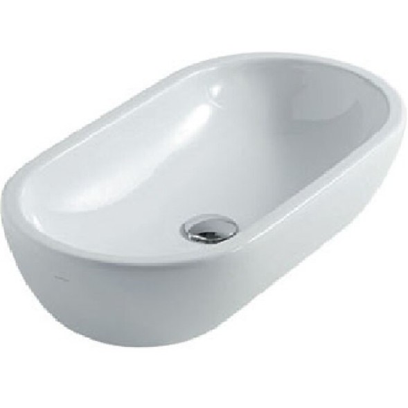 Раковина GALASSIA M2 5234 накладная без отверстий с переливом цвет белый глянцевый