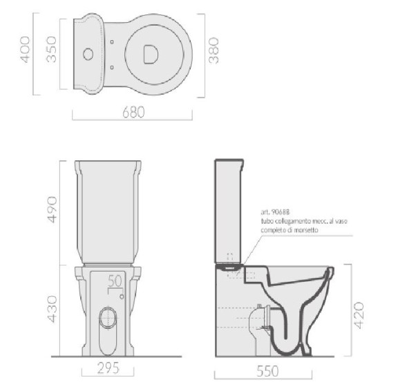 Бачок GALASSIA ETHOS 8490 с системой двойного смыва цвет белый глянцевый