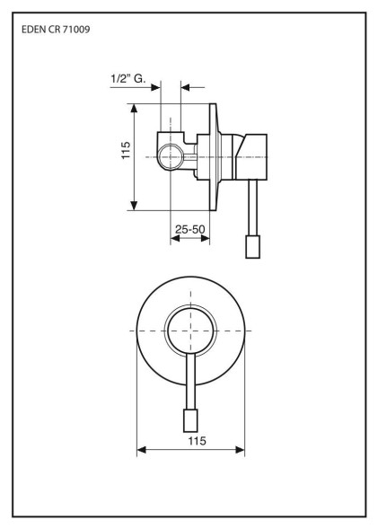 Emmevi Eden, однорычажный встраиваемый смеситель для душа, цвет хром 71009/CR