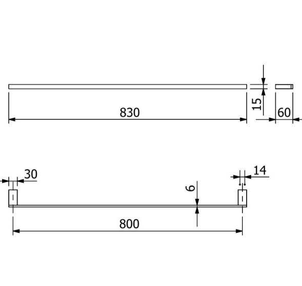 Держатель полотенца KLUDI VELA C 3196153 широкий 800 мм