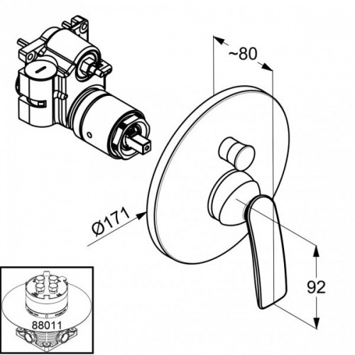 Смеситель KLUDI BALANCE 526570575 для ванны и душа встраиваемый внешняя часть с переключателем воды