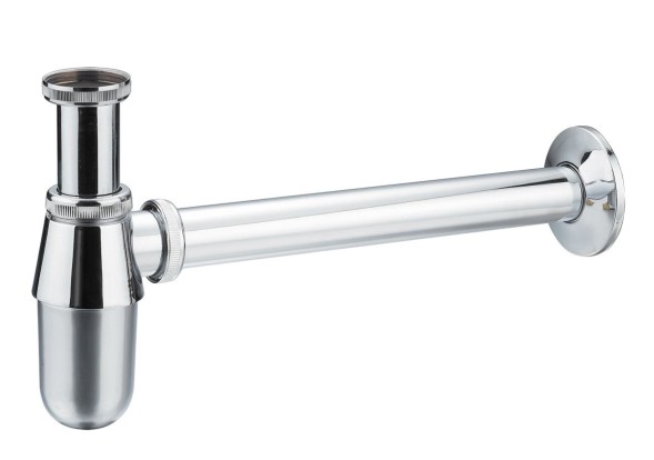 AQG, круглый бутылочный сифон MOD.B 1”1/4 из латуни, цвет хром