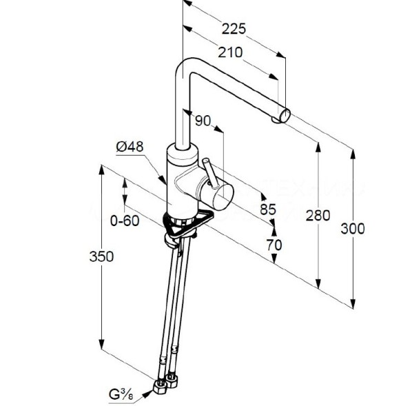 Смеситель KLUDI L-INE 428143977 для кухни