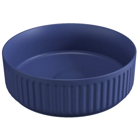 Раковина накладная ISVEA Infinity Ion круглая 36см, без отв. под смеситель цвет синий матовый 10NF66036-2Z