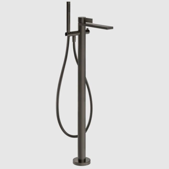 Gessi Смеситель для ванны и душа, Inverso Diamantato, напольный, цвет Черный брашированный металл  73628#707