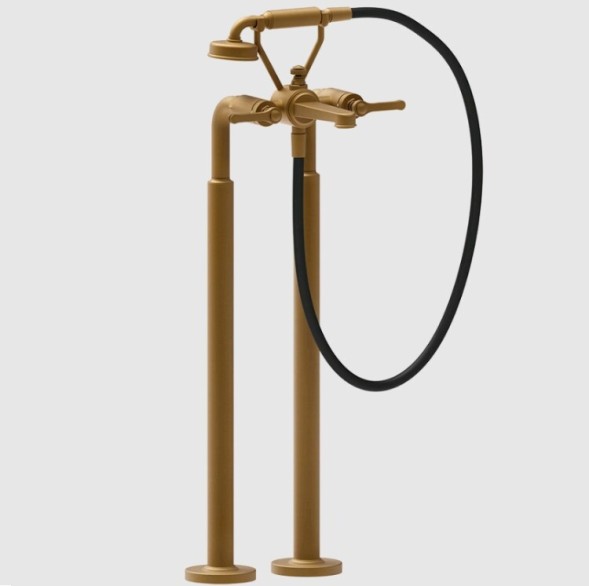 Gessi Смеситель для ванны и душа, VENTI20, напольный, цвет латунь состаренная 65128#713