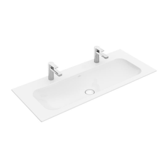 Villeroy&amp;Boch Раковина, Finion, шгв 1000*500*100, отверстия для смесителя-2, CeramicPlus, цвет-альпийский белый 4164A1R1