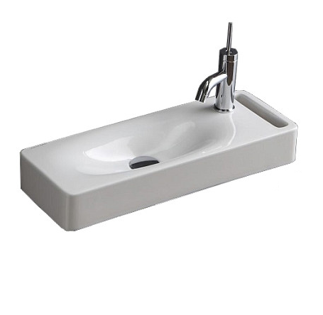 Раковина Scarabeo HUNG подвесная без перелива с одним отверстием с полотенцедержателем цвет белый 1511