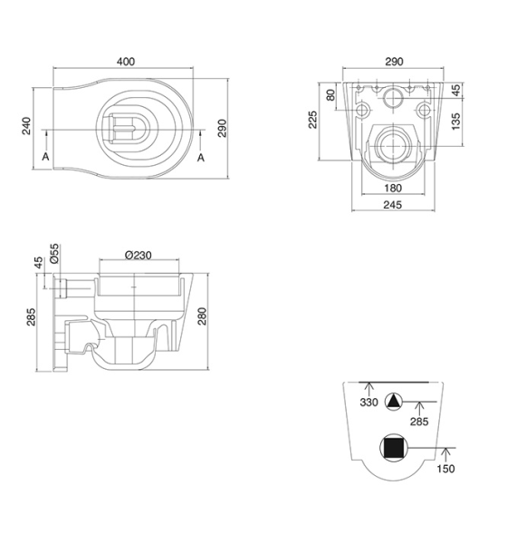Унитаз Scarabeo BUCKET подвесной детский цвет белый 8815