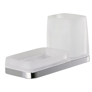 Стакан с мыльницей COLOMBO DESIGN TIME W4272 настенный цвет хром