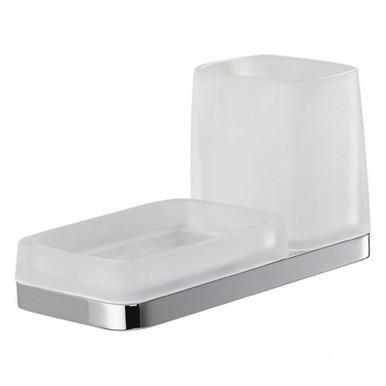 Стакан с мыльницей COLOMBO DESIGN TIME W4272 настенный цвет хром