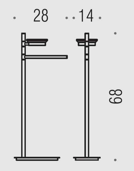 Стойка COLOMBO DESIGN SQUARE B9902 напольная с полотенцедержателем с мыльницей цвет хром