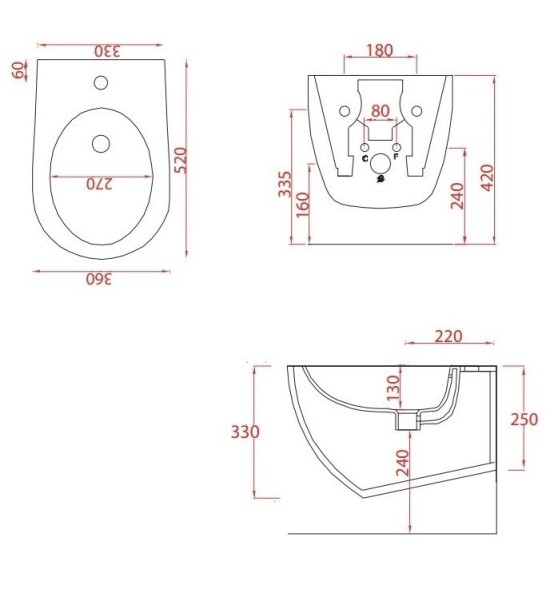 Биде Artceram File 2.0 подвесное  с одним отверстием  цвет Grey Olive FLB001 15 00