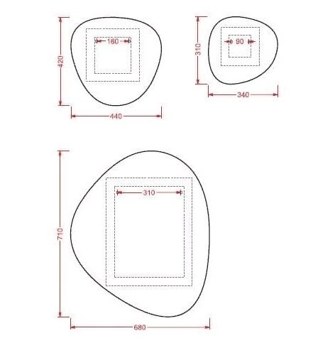 Зеркала Artceram Stone 3 шт ACS004