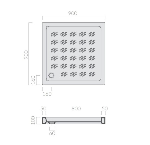 Поддон GALASSIA AIRO NE 1008 90x90x10