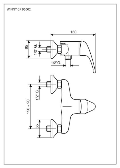 Emmevi Winny, смеситель для душа, цвет хром 95002/CR