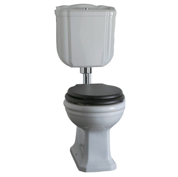 Унитаз GLOBO PAESTUM со средним бачком слив в стену цвет белый/хром PA002BI+PA114BI+BA007