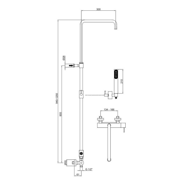 Душевая система Webert Elio EL870108015, хром