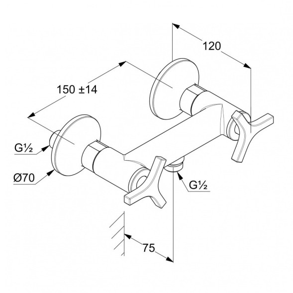 Смеситель KLUDI NOVA FONTE D?co 207100539 для душа настенный с подключением шланга