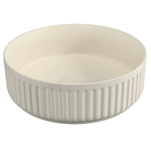 Раковина накладная ISVEA Infinity Ion круглая 36см, без отв. под смеситель цвет слоновая кость матовый 10NF66036-2K