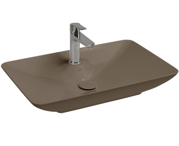 Раковина ISVEA SistemaY Clear накладная ШГВ 644*395*125 отверстия для смесителя 1 цвет коричневый матовый 10SY50065-2H