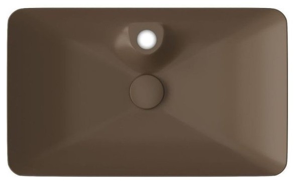 Раковина ISVEA SistemaY Clear накладная ШГВ 644*395*125 отверстия для смесителя 1 цвет коричневый матовый 10SY50065-2H