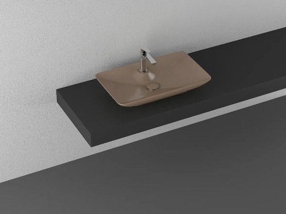 Раковина ISVEA SistemaY Clear накладная ШГВ 644*395*125 отверстия для смесителя 1 цвет коричневый матовый 10SY50065-2H