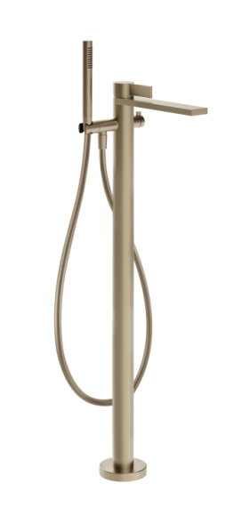 Gessi Смеситель для ванны и душа, Inverso Diamantato, напольный, цвет Brass Brushed  73628#727