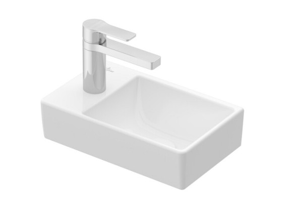 Villeroy&amp;Boch Раковина, Avento, шгв 360*220*90, справа, отверстия для смесителя-1, CeramicPlus, цвет-камень белый 43003RRW