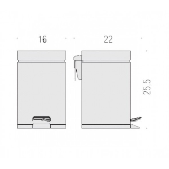 Ведро COLOMBO DESIGN COMPLEMENTI B9210 напольное с крышкой с педалью 3 л цвет нержавеющая сталь