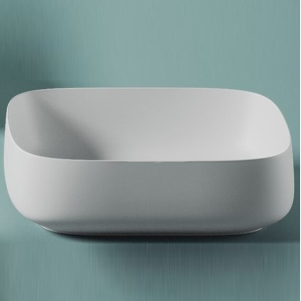 Раковина Artceram Cognac Quadro накладная без отверстий  цвет белый матовый COL009 05 00