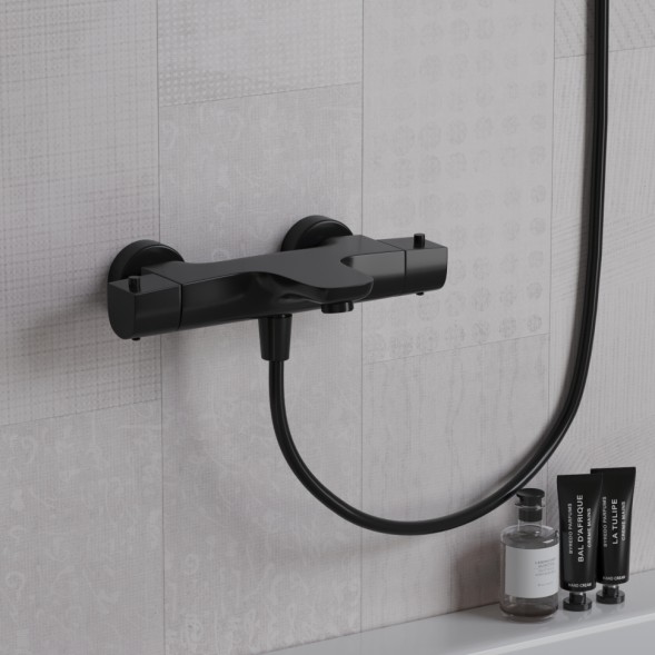 Paini 09YO111TH Смеситель для ванны Нове с термостатом, черный