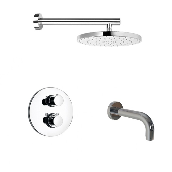 Paini Комплект на 2 потребителя с термостатом Cox , для ванны с верхним душем, хром