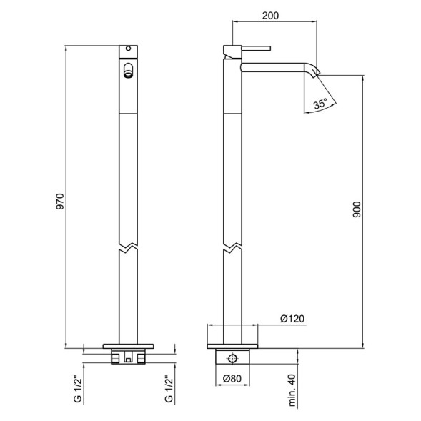 Смеситель для раковины Webert Elio EL832101345. никель